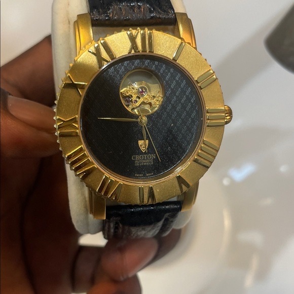 Gold and Black Croton Watch - Picture 1 of 9